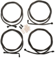 LA Choppers Standard Midnight Braided Handlebar Cable/Brake Line Kit Cable Kit Black Clear-Coated Alternate Length Clutch Line #LA-8054KT-13M