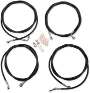LA Choppers Standard Black Vinyl Handlebar Cable/Brake Line Kit Cable Kit Natural Alternate Length Braided Clutch Line