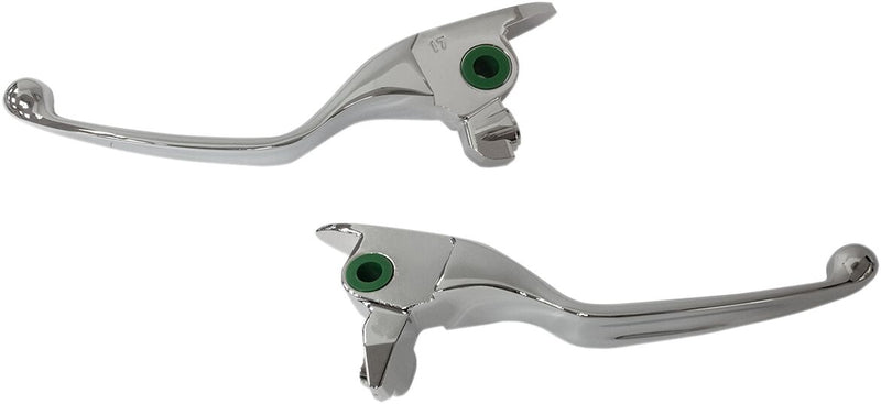 Drag Specialties Wide Blade Lever Set - Aluminum, Brake /  Clutch, Standard - Chrome for Harley-Davidson Touring 2017-2020