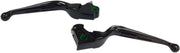 Drag Specialties Matte Black Slotted Wide Blade Lever Set for 2015-2016 Harley-Davidson Freewheeler - FLRT and 2014-2016 Harley-Davidson Tri Glide Ultra Classic - FLHTCUTG Motorcycles