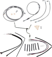 Burly Brand 16 Inch Apehanger Cable/Line Kit in Stainless Steel Braided For 2015-2016 FLTRX Without ABS Models