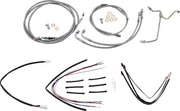 Burly Brand 18 Inch Apehanger Cable/Line Kit in Stainless Steel Braided For 2015-2016 FLTRX Without ABS Models