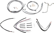Burly Brand 18 Inch Apehanger Cable/Line Kit in Stainless Steel Braided For 2015-2016 FLTRX Without ABS Models