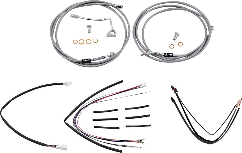 Burly Brand Complete Stainless Braided Handlebar Cable/brake Line Kit - Brake Line /  Clutch Line /  Throttle Cable /  Wiring Extension, Each, Alter for Harley-Davidson Touring 201