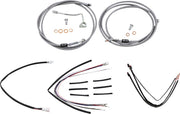 Burly Brand 18 Inch Apehanger Cable/Line Kit in Stainless Steel For FLTRU, 2015-2016 FLTRX/FLTRXS With ABS Models