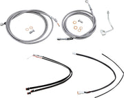 Burly Brand 18 Inch Apehanger Cable/Line Kit in Stainless Steel For 2017-2020 FLHR/C, FLTRU, FLTRX/S With ABS Models