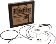 Burly Brand 18 Inch Apehanger Cable/Line Kit in Stainless Steel For 2017-2020 FLHR/C, FLTRU, FLTRX/S With ABS Models