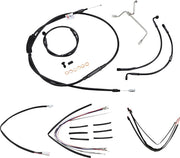 Burly Brand 14 Inch Apehanger Cable/Line Kit in Black For 2014-2016 FLHR Without ABS Models