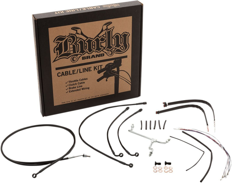 Burly Brand 18 Inch Apehanger Cable/Line Kit in Black For 2015-2016 FLTRX Without ABS Models