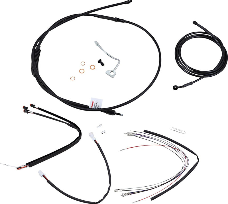 Burly Brand 16 Inch Apehanger Cable/Line Kit in Black For 2014-2016 FLHR/FLHRC With ABS Models