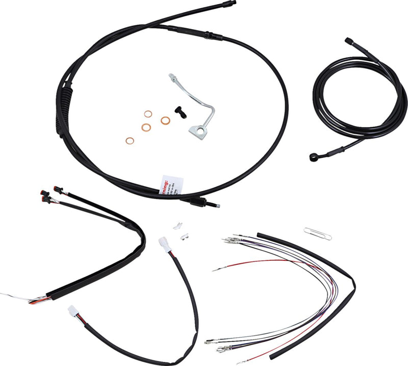 Burly Brand 18 Inch Apehanger Cable/Line Kit in Black For 2014-2016 FLHR/FLHRC With ABS Models