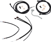 Burly Brand Complete Black Vinyl Handlebar Cable/Brake Line Kit for Ape Hanger Handlebars #B30-1186