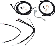 Burly Brand Complete Black Vinyl Handlebar Cable/Brake Line Kit for Ape Hanger Handlebars #B30-1186