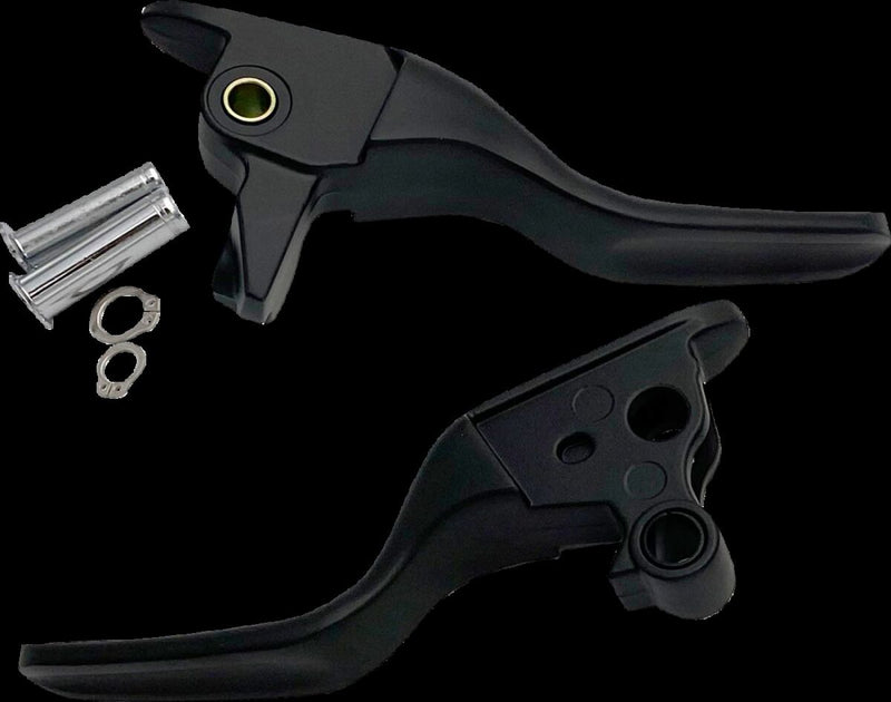 Drag Specialties Short Lever Set Fits Harley-Davidson Touring Models 2008-2013 Black| Matte