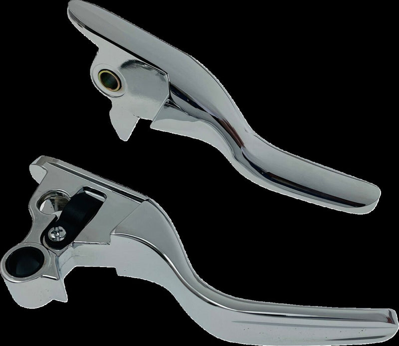 Drag Specialties Short Lever Set Fits Harley-Davidson Dyna, Softail Models 2018-2024 Chrome