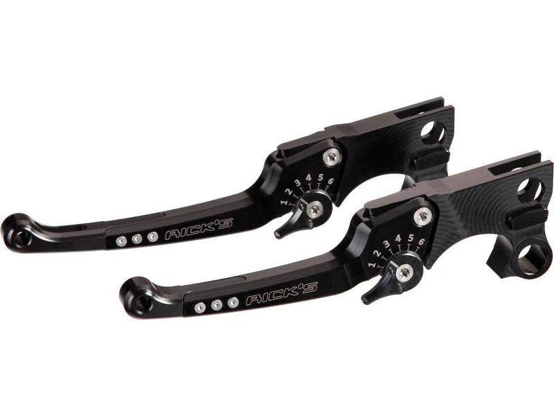 Rick's Motorcycles LEVER KIT, ADJUSTABLE, PAIR, GOOD GUYS for 1996-2017 Harley-Davidson Lever Assembly Anodised Black Aluminium #85-1010000-B
