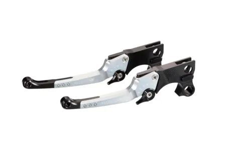 Rick's Motorcycles LEVER KIT, ADJUSTABLE, PAIR, GOOD GUYS for 2004-2013 Harley-Davidson Lever Assembly Black Silver Aluminium #85-2020000-S