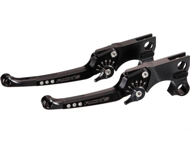 Rick's Motorcycles LEVER KIT, ADJUSTABLE, PAIR, GOOD GUYS for 2021-2023 Harley-Davidson Lever Assembly Anodised Black Aluminium