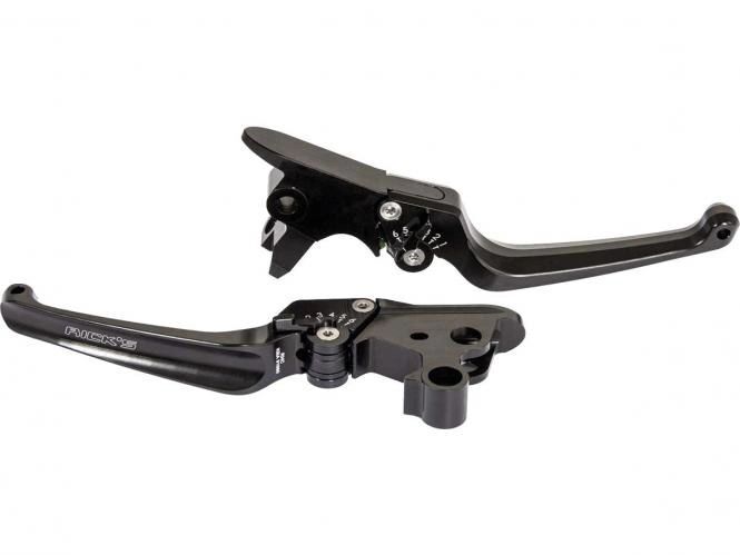 Rick's Motorcycles LEVER KIT, ADJSTBL, CLASSIC for 2018-2024 Harley-Davidson Control Black Handlebar Control Aluminium Pair #87-5030000-B