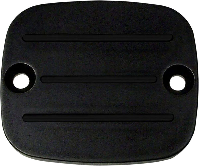 Accutronix Master Cylinder Cover with Milled Lines - Brake /  Master Cylinder, Aluminum, Each - Anodized / Black for Harley-Davidson Touring, Softail & Dyna 2008-2011