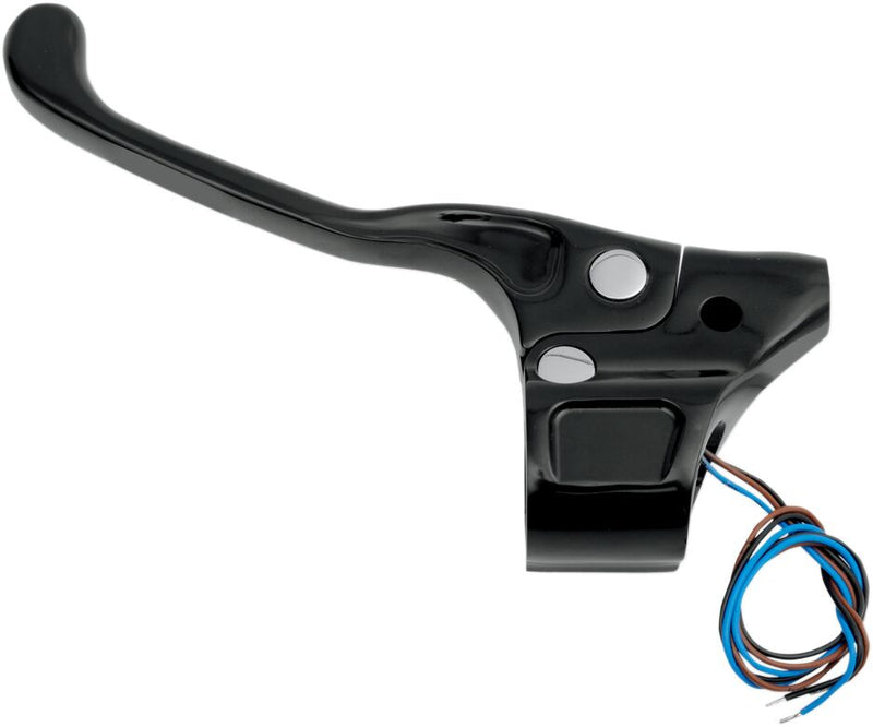 Performance Machine Contour Billet Clutch Lever Assembly - Each, Aluminum, Standard - Anodized / Black for Harley-Davidson Touring, Softail, Sportster & Dyna 2007-2017