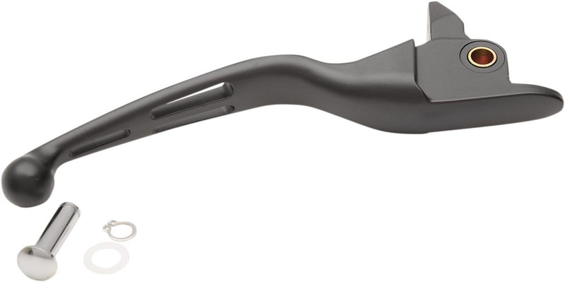 Drag Specialties Slotted Wide Blade Replacement Brake Lever - Aluminum, Each - Black / Matte for Harley-Davidson Touring & Trike 2014-2016