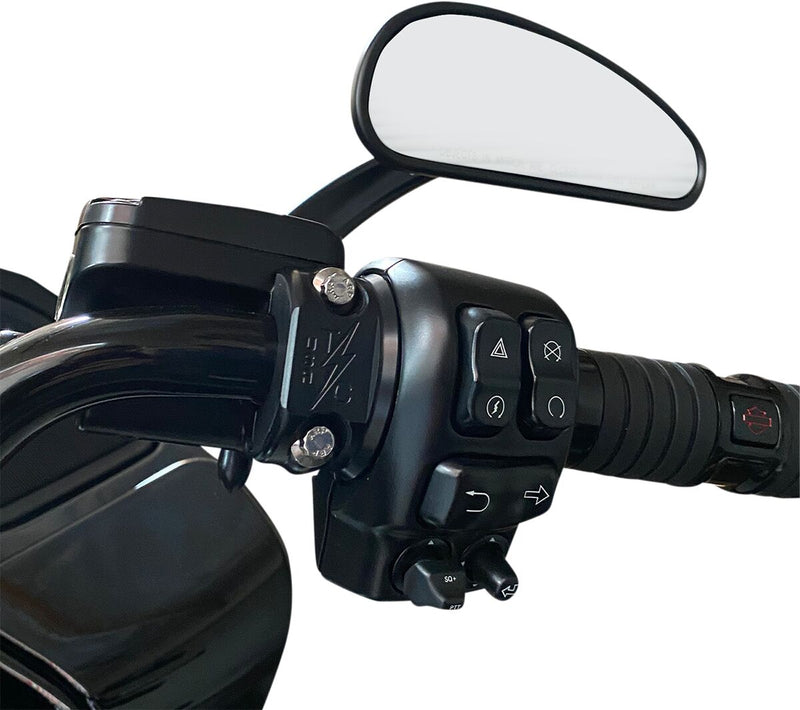 Thrashin Supply Co. Brake/Clutch Perch Clamp In Black For Harley-Davidson Touring, Dyna, FXR & Softail