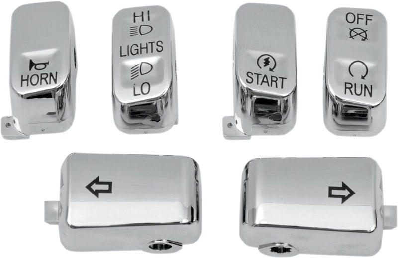 Drag Specialties Switch Cap Kit - Handlebar, Aluminum - Chrome for Harley-Davidson Touring & Trike 1996-2013