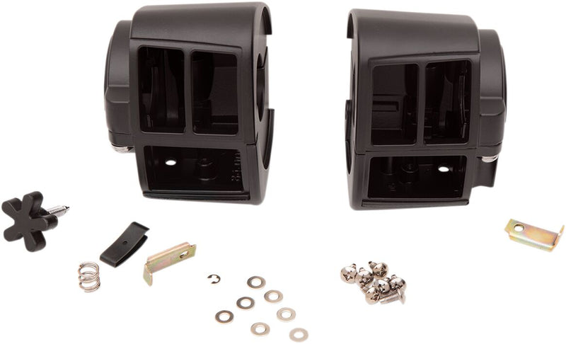 Drag Specialties Handlebar Switch Housing Kit - Aluminum - Black for Harley-Davidson Touring, Softail, Sportster & Dyna 1982-1995