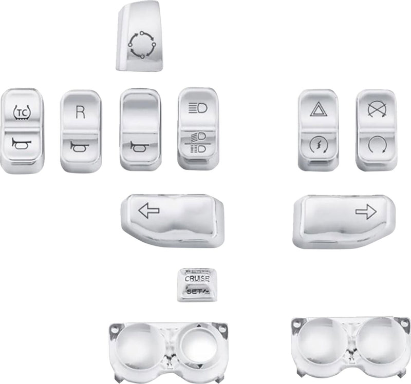 Drag Specialties Switch Cap Kit Fits Harley-Davidson Touring, Trike Models 2015-2024 Silver Fitment Harley-Davidson #H18-0356CO-C
