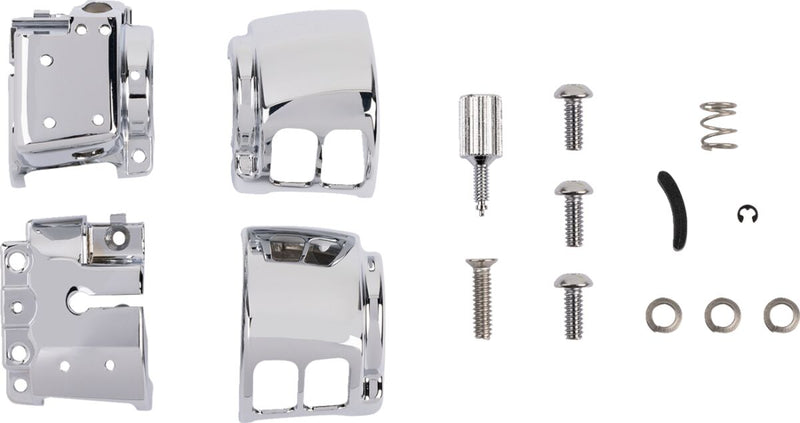 Drag Specialties Handlebar Switch Housing Kit Fits Harley-Davidson Dyna, Softail Models 2016-2024 Chrome