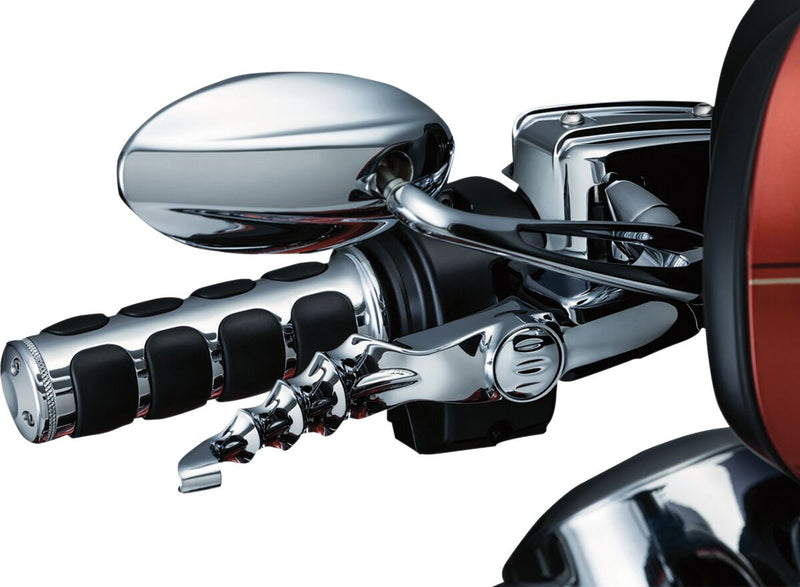 Kuryakyn ISO-Grips In Chrome For 2008-2024 Harley-Davidson E-Throttle Models & Road King Special/Trike