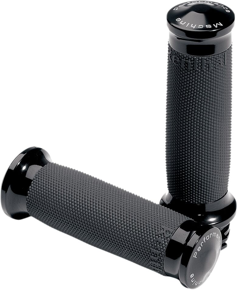 Performance Machine Contour Renthal Wrapped Grips - Pair, 3/4 Flange /  Closed End /  Diamond Knurled /  Flange /  No Waffle /  T for Harley-Davidson Touring, Softail, Dyna & Trike