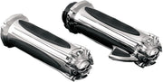 Kuryakyn Zombie Grips With Throttle Boss In Chrome For 1974-2023 Harley-Davidson Single And Dual Throttle Cable Models