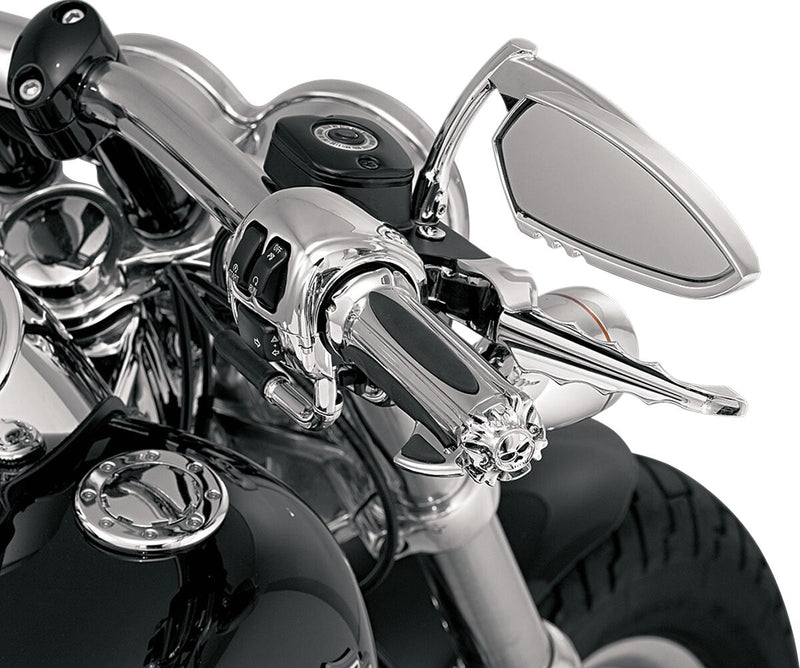Kuryakyn Zombie Grips With Throttle Boss In Chrome For 1974-2023 Harley-Davidson Single And Dual Throttle Cable Models