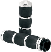 Avon Grips Air Cushioned Grips In Chrome For Metric Touring Motorcycles Black| Chrome