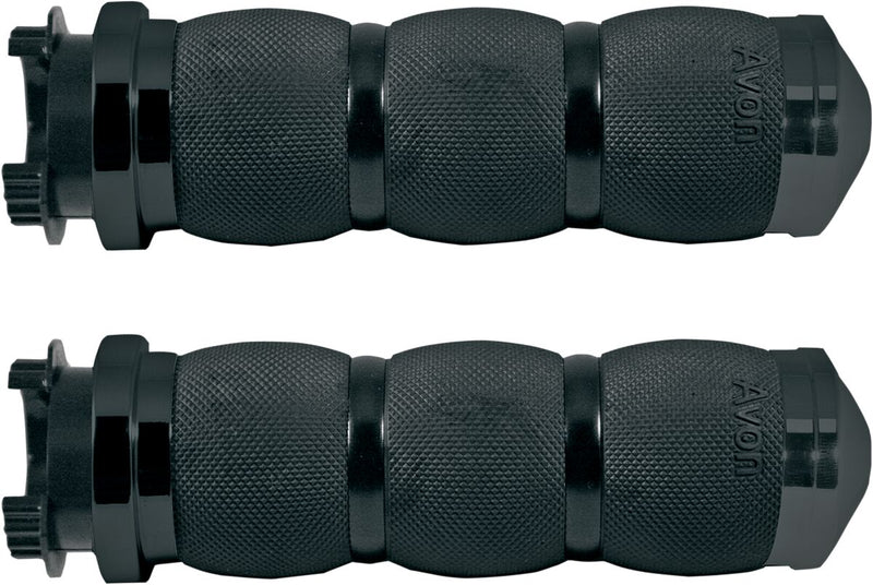 Avon Grips Air Cushioned Grips In Black Anodised For Metric Touring Motorcycles Anodised| Black