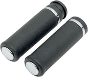 Drag Specialties Rubber Grips with Accent Rings and End Caps Fits Harley-Davidson Touring, Trike Models 2003-2015