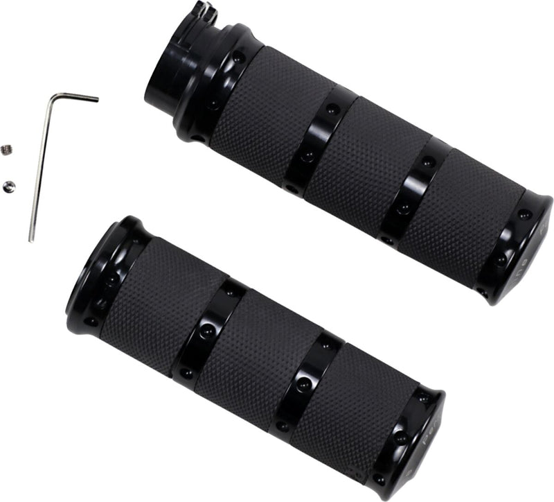 Performance Machine Contour XL Renthal Wrapped Grips - 3-Ring /  Cable /  Closed End /  Diamond Knurled /  No Flange /  No Wa for Harley-Davidson Touring, Softail, Sportster & Dyna