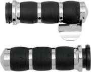 Avon Performance Velvet Air Cushioned Grips In Chrome With Throttle Boss For 2008-2024 Harley-Davidson E-Throttle Models & Road King Special/Trike