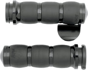 Avon Performance Velvet Air Cushioned Grips In Black With Throttle Boss For 2008-2023 Harley-Davidson Electronic Throttle Models