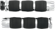 Avon Grips Air Cushioned Excalibur Grips In Chrome For Metric Touring Motorcycles Black| Chrome