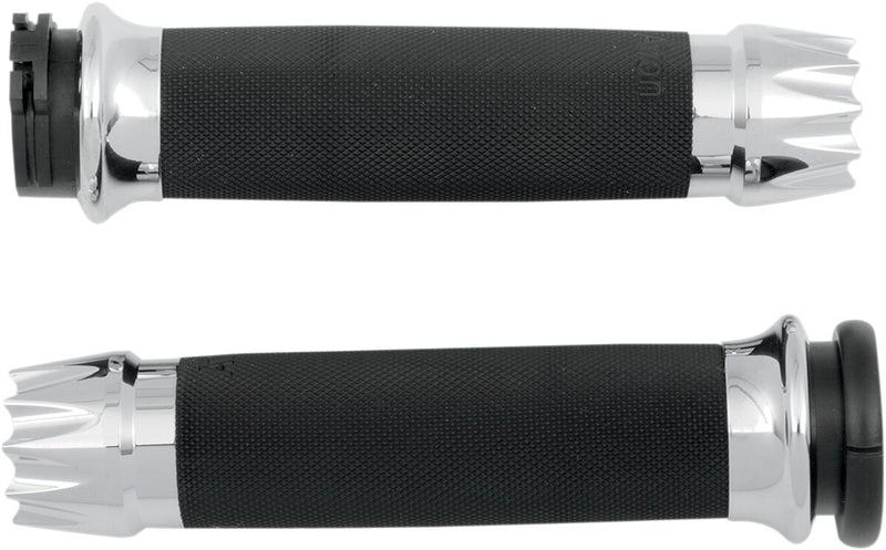 Excalibur Custom Grips Dyna, Softail, Classic, Sportster, Touring, V-Rod Black #CC-85-CH-EX