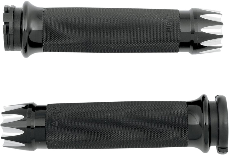 Excalibur Custom Grips Dyna, Softail, Classic, Sportster, Touring, V-Rod Anodised| Black