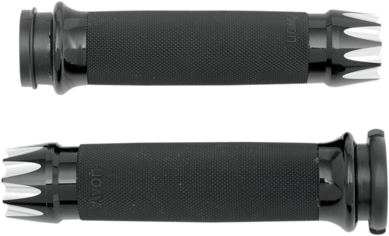 Excalibur Custom Grips Dyna, Softail, Touring, Trike Anodised| Black #CC-86-AN-FL-EX