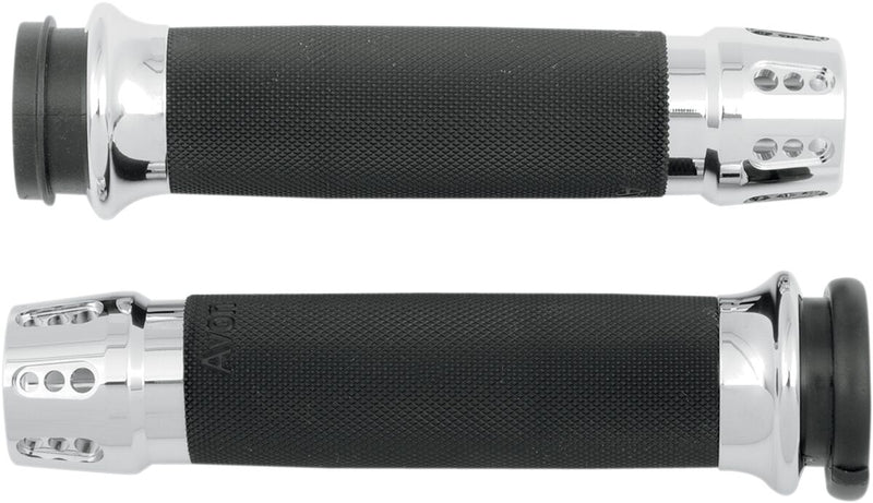 Gatlin Custom Grips Dyna, Softail, Sportster, Touring, Trike Black| Chrome
