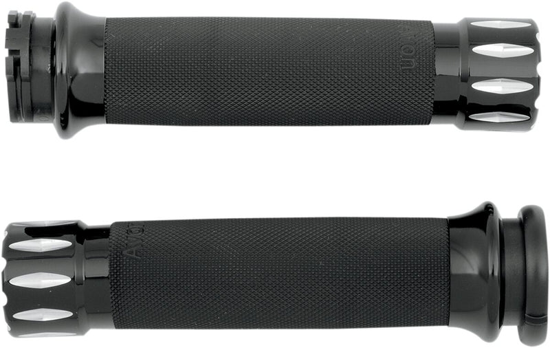 Rival Custom Grips Dyna, Softail, Classic, Sportster, Touring, V-Rod Anodised| Black #CC-86-ANO-RIV