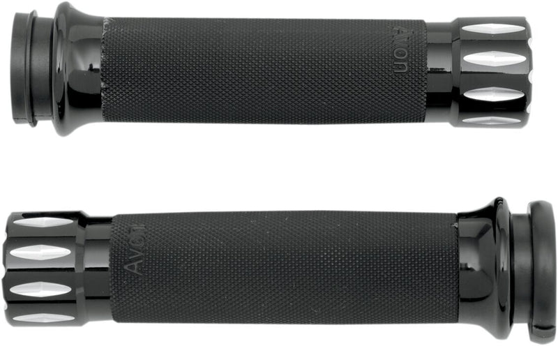 Rival Custom Grips Dyna, Softail, Touring, Trike Anodised| Black #CC-86-AN-FL-RIV