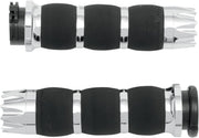 Excalibur Air Cushioned Grips Dyna, Softail, Classic, Sportster, Touring, V-Rod Black| Chrome #AIR-90-EX