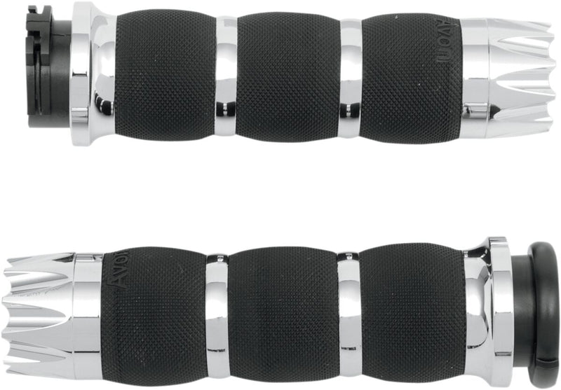 Excalibur Air Cushioned Grips Dyna, Softail, Classic, Sportster, Touring, V-Rod Black| Chrome